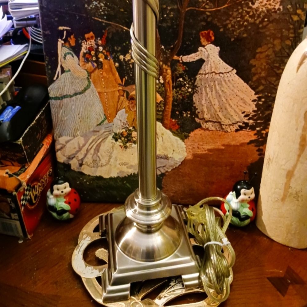 VISUAL COMFORT POLISHED NICKEL TABLE LAMPS,LIKE NEW! NICE!! 🎁 💝